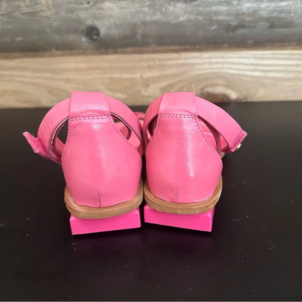 Franco Sarto Sandal Parker Ankle Strap Pink Leather Women 9M Spring Shoes NEW - Picture 2 of 8